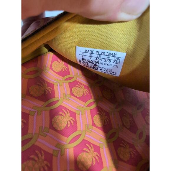 Adidas Farm Rio Adilette Platform Slides Sz 8 Victory Gold Tomato Red Pineapple - Picture 11 of 11